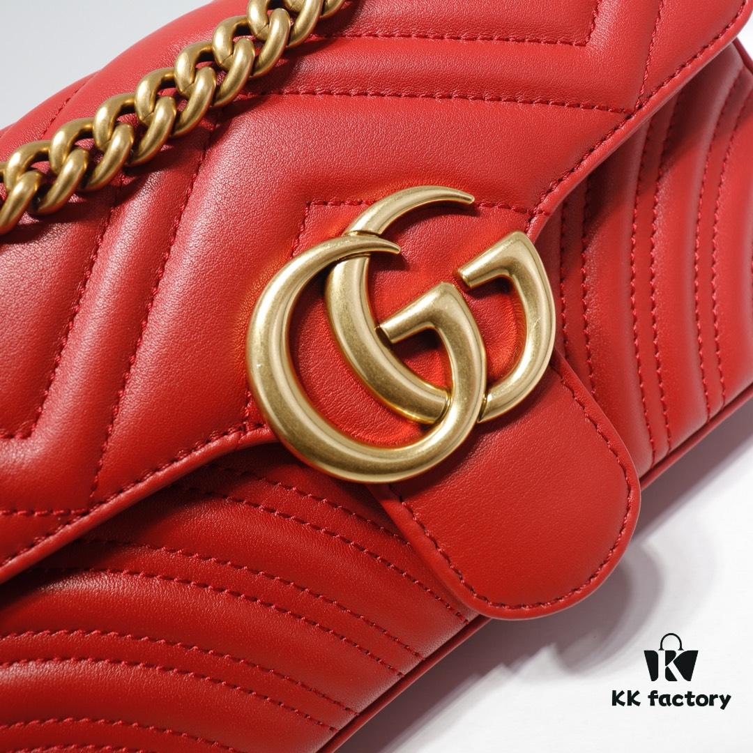 693091b26e68136f4d9a9b94 GUCCI New Arrival Cabinet Quality, Top Original Single Item, Real Photo, Model No. 446744 Bright Red, Size W23xH14xD6cm, In Stock