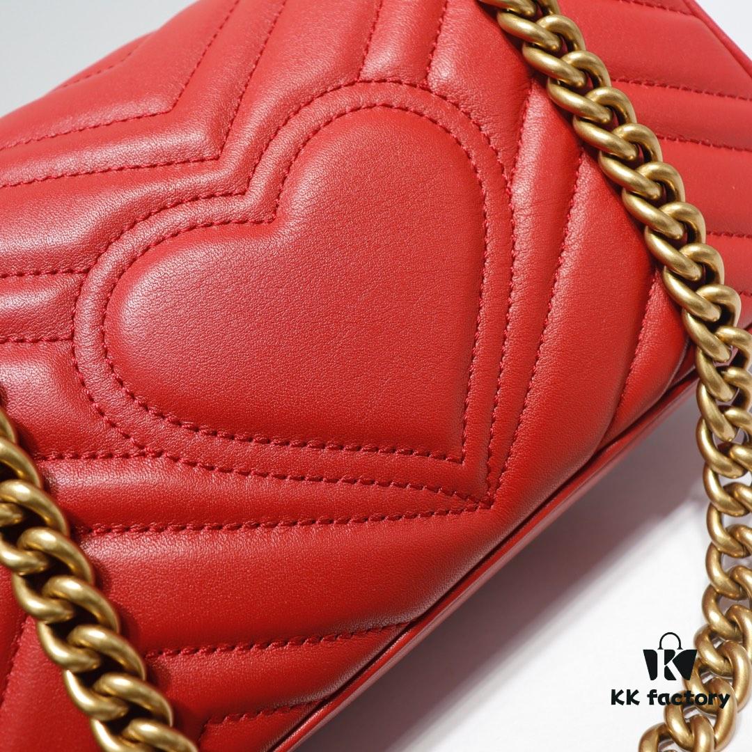 693091b36e68136f4d9a9b95 GUCCI New Arrival Cabinet Quality, Top Original Single Item, Real Photo, Model No. 446744 Bright Red, Size W23xH14xD6cm, In Stock
