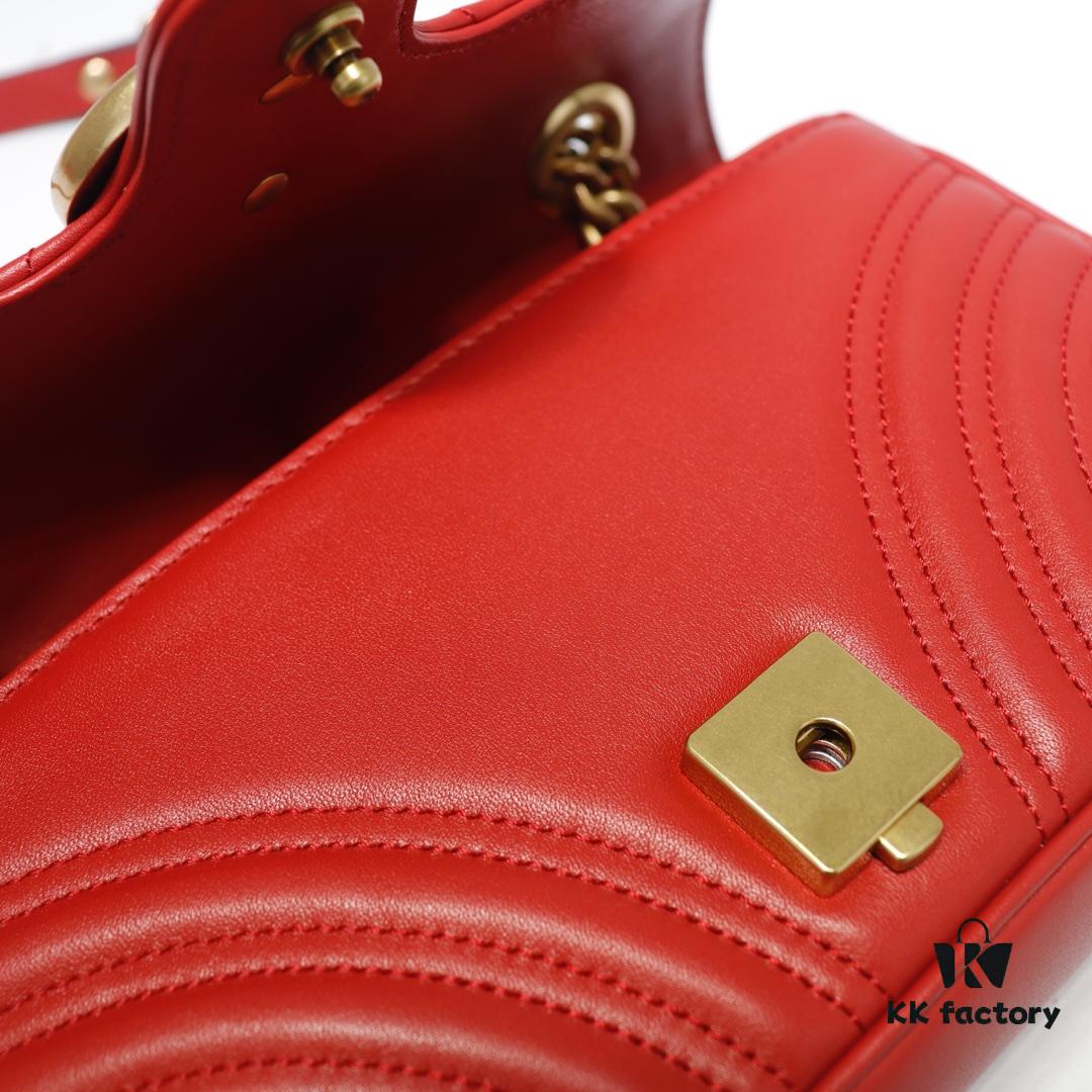 693091b36e68136f4d9a9b96 GUCCI New Arrival Cabinet Quality, Top Original Single Item, Real Photo, Model No. 446744 Bright Red, Size W23xH14xD6cm, In Stock