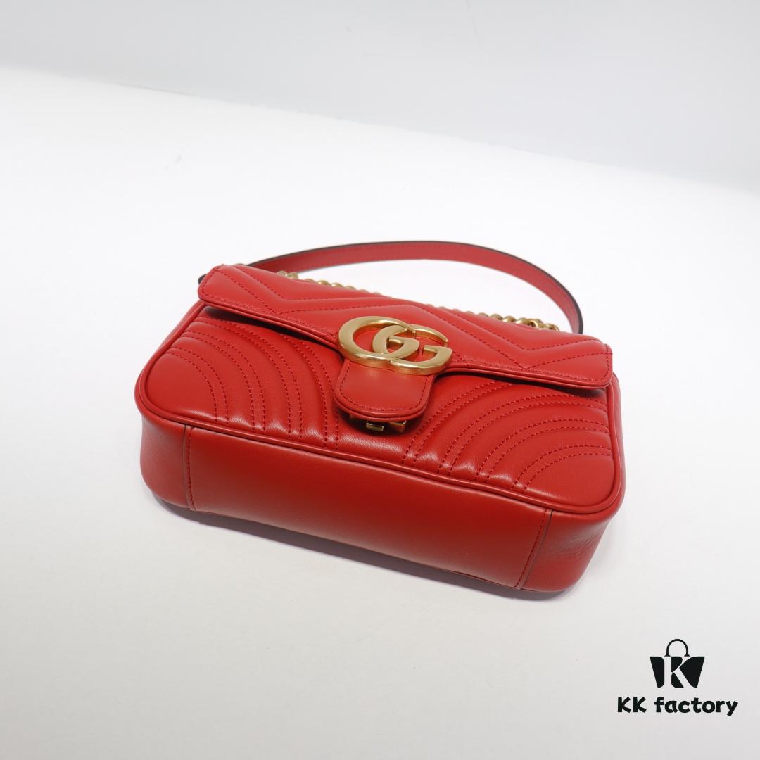 693091b46e68136f4d9a9b98 GUCCI New Arrival Cabinet Quality, Top Original Single Item, Real Photo, Model No. 446744 Bright Red, Size W23xH14xD6cm, In Stock