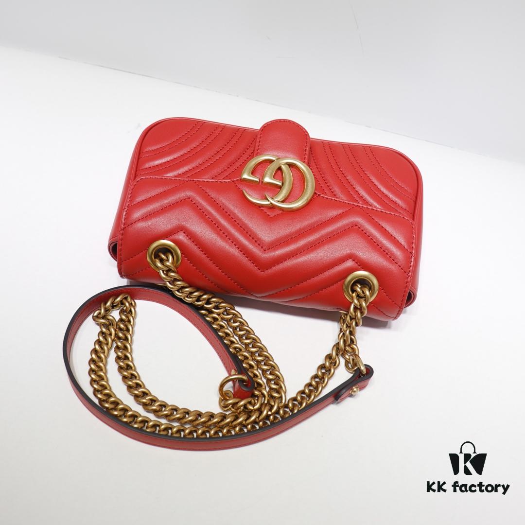 693091b46e68136f4d9a9b99 GUCCI New Arrival Cabinet Quality, Top Original Single Item, Real Photo, Model No. 446744 Bright Red, Size W23xH14xD6cm, In Stock