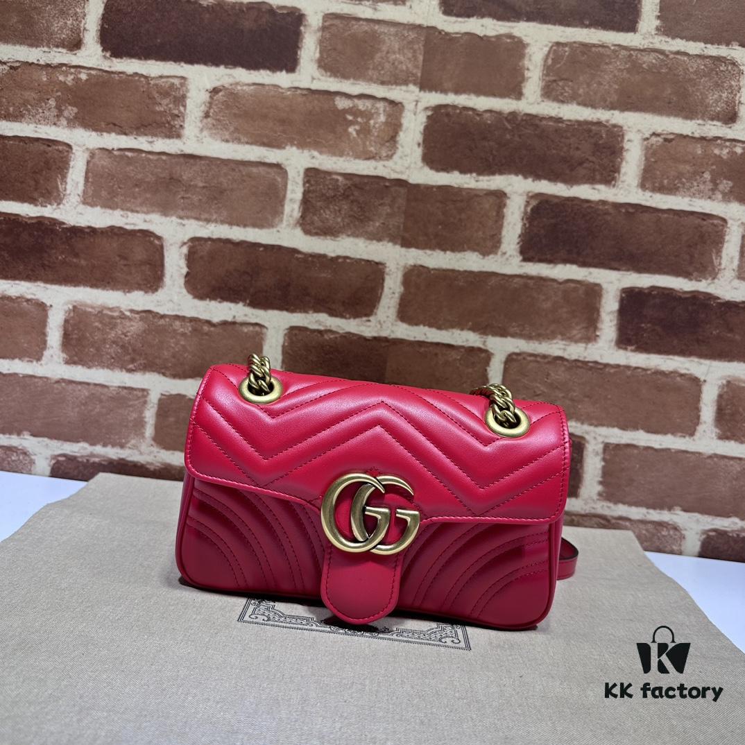 693091b56e68136f4d9a9b9a GUCCI New Model Cabinet Quality, Top Original Single Item, Actual Photos, Model Number 446744 New Red, Size W23xH14xD6cm, In Stock