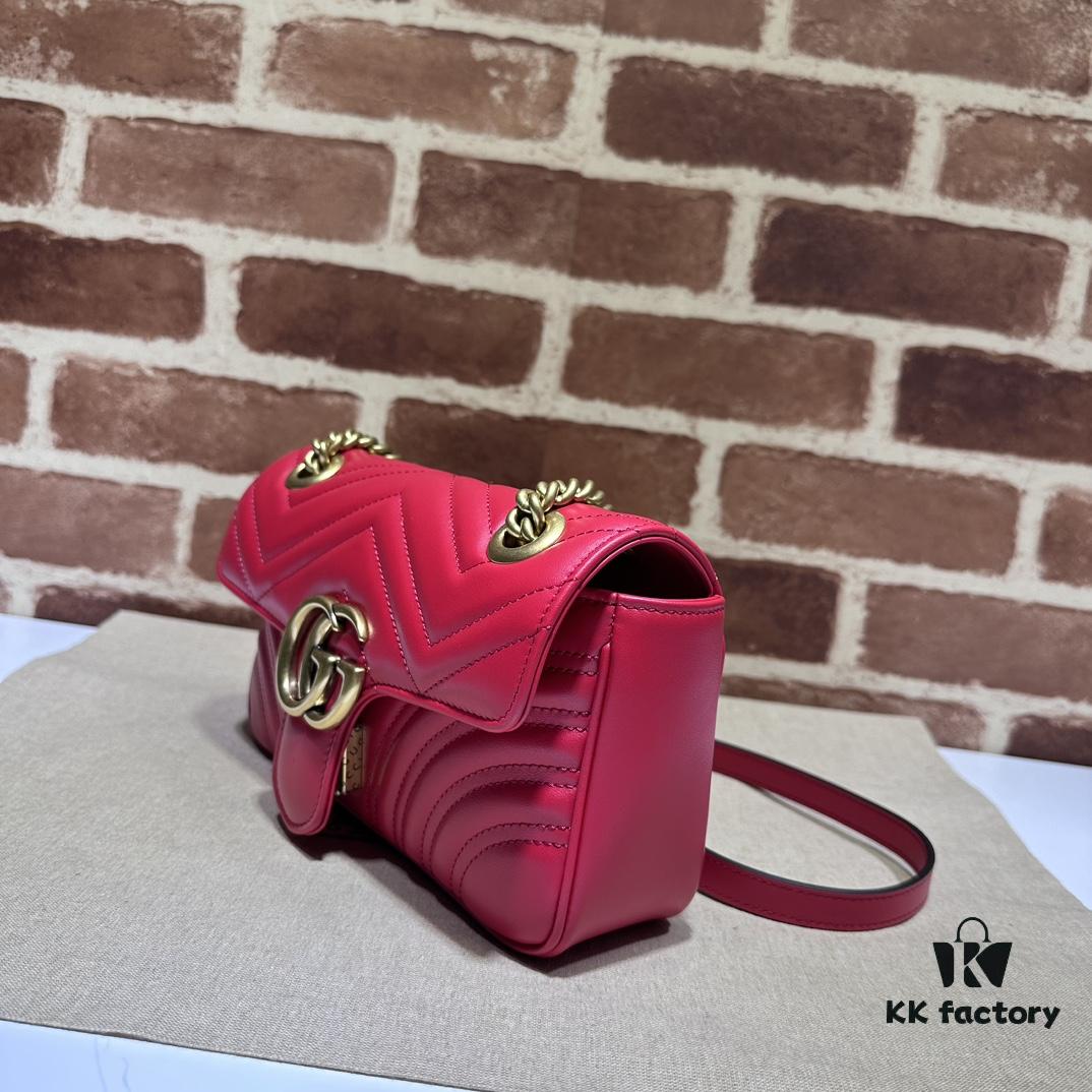 693091b66e68136f4d9a9b9b GUCCI New Model Cabinet Quality, Top Original Single Item, Actual Photos, Model Number 446744 New Red, Size W23xH14xD6cm, In Stock