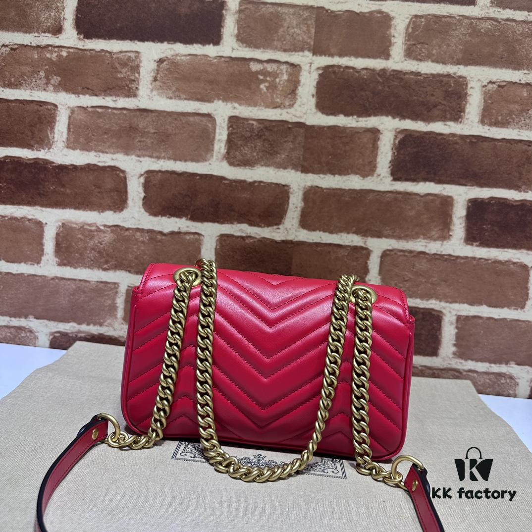 693091b66e68136f4d9a9b9c GUCCI New Model Cabinet Quality, Top Original Single Item, Actual Photos, Model Number 446744 New Red, Size W23xH14xD6cm, In Stock