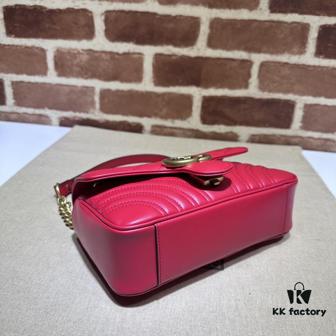 693091b76e68136f4d9a9b9d GUCCI New Model Cabinet Quality, Top Original Single Item, Actual Photos, Model Number 446744 New Red, Size W23xH14xD6cm, In Stock