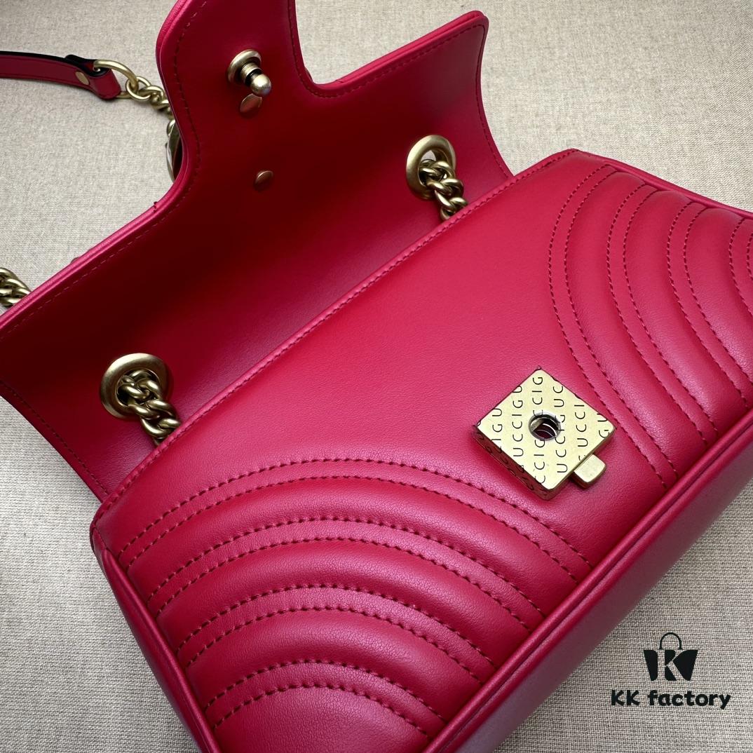 693091b96e68136f4d9a9ba1 GUCCI New Model Cabinet Quality, Top Original Single Item, Actual Photos, Model Number 446744 New Red, Size W23xH14xD6cm, In Stock