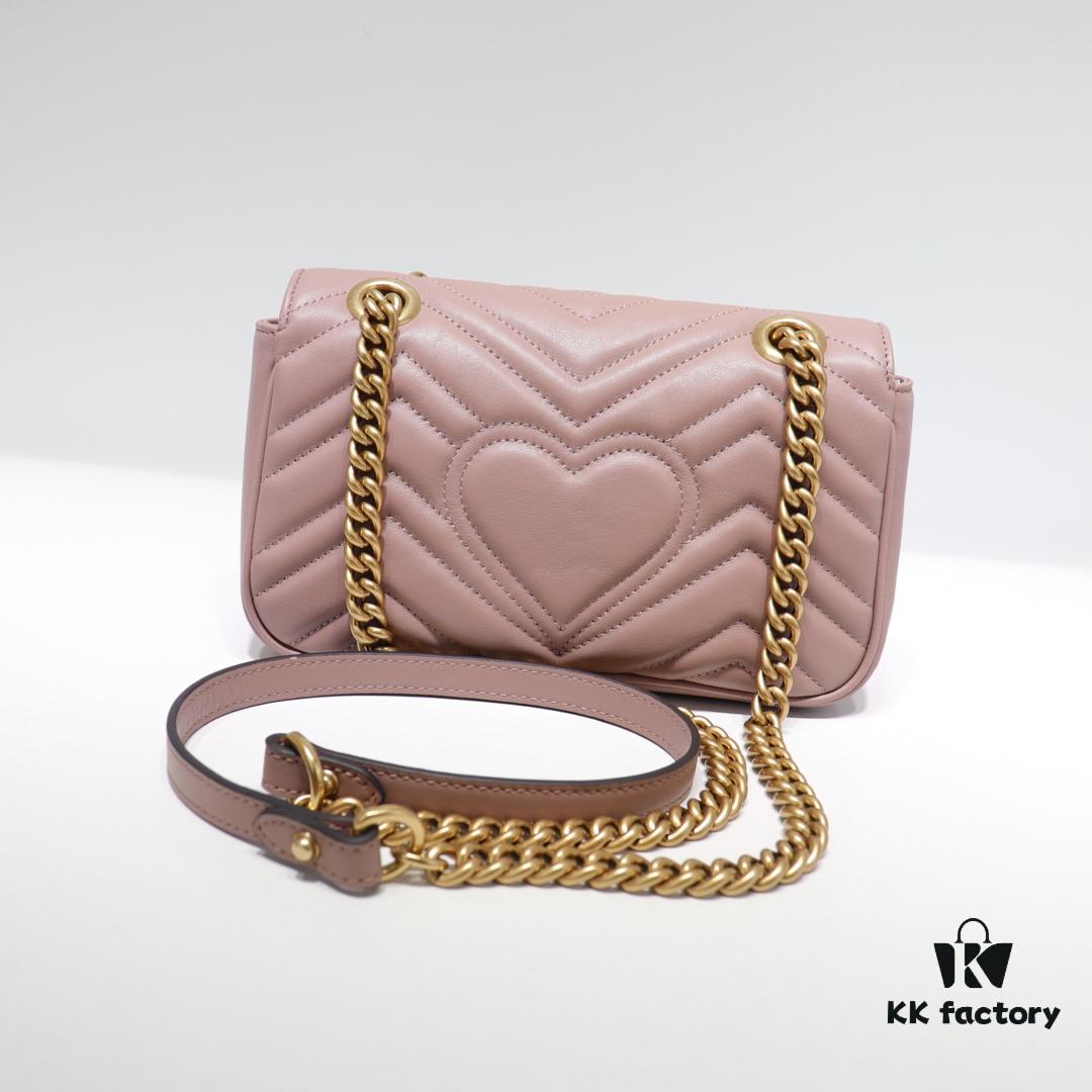 693091ba6e68136f4d9a9ba4 GUCCI New Arrival Cabinet Quality, Top Original Single Item, Actual Photos, Model No. 446744 Nude Pink, Size W23xH14xD6cm, In Stock