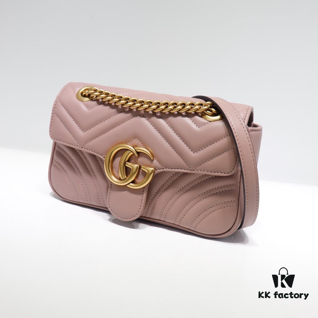 693091ba6e68136f4d9a9ba5 GUCCI New Arrival Cabinet Quality, Top Original Single Item, Actual Photos, Model No. 446744 Nude Pink, Size W23xH14xD6cm, In Stock