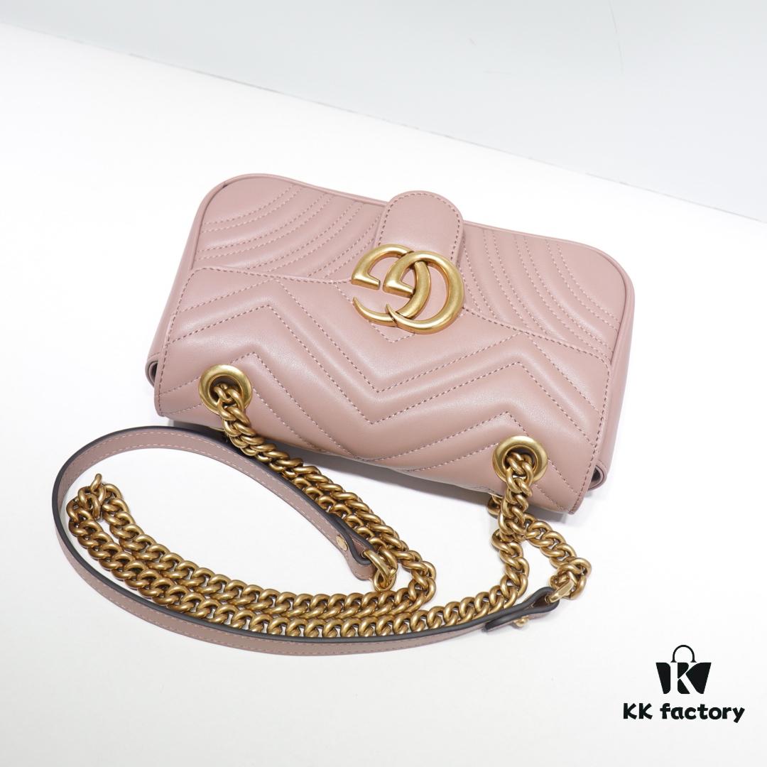 693091bd6e68136f4d9a9ba9 GUCCI New Arrival Cabinet Quality, Top Original Single Item, Actual Photos, Model No. 446744 Nude Pink, Size W23xH14xD6cm, In Stock