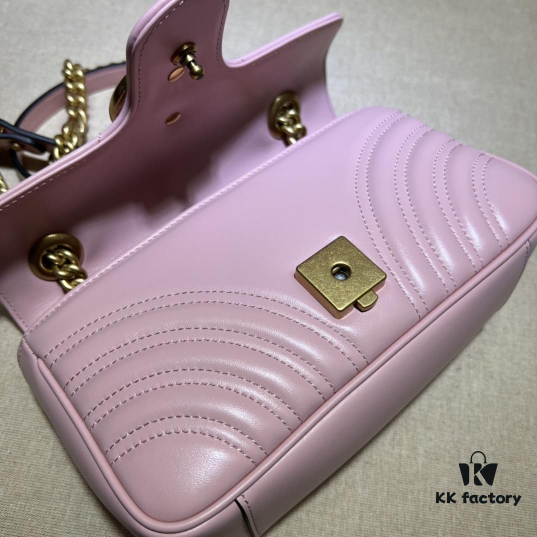 693091c26e68136f4d9a9bb0 GUCCI New Arrival Cabinet Quality, Top Original Single Item, Real Photo, Model No. 446744 Light Pink, Size W23xH14xD6cm, In Stock