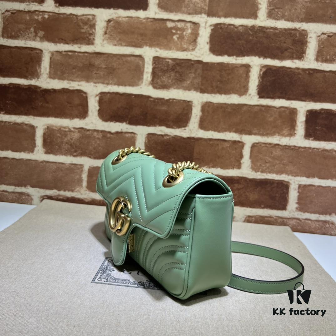 693091c46e68136f4d9a9bb5 GUCCI High-End Original Stock, Counter Quality, Real Photo! Model No. 446744 Light Green, Size: 23x14x6 cm