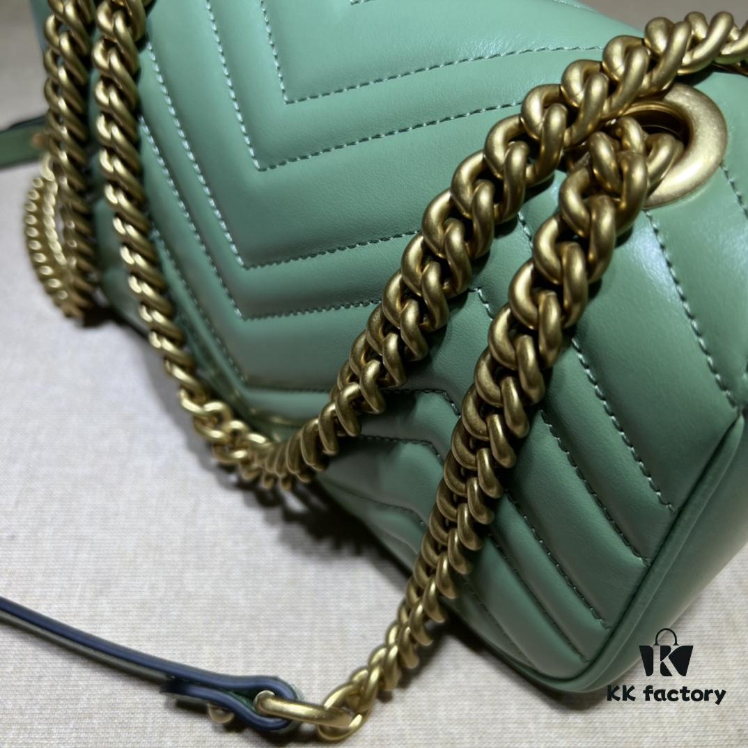 693091c76e68136f4d9a9bb8 GUCCI High-End Original Stock, Counter Quality, Real Photo! Model No. 446744 Light Green, Size: 23x14x6 cm