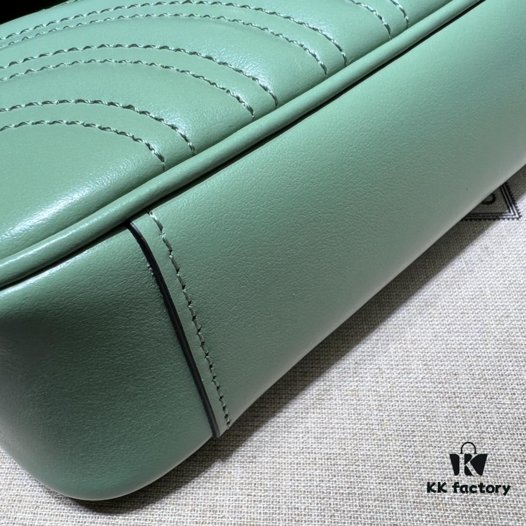 693091c86e68136f4d9a9bb9 GUCCI High-End Original Stock, Counter Quality, Real Photo! Model No. 446744 Light Green, Size: 23x14x6 cm