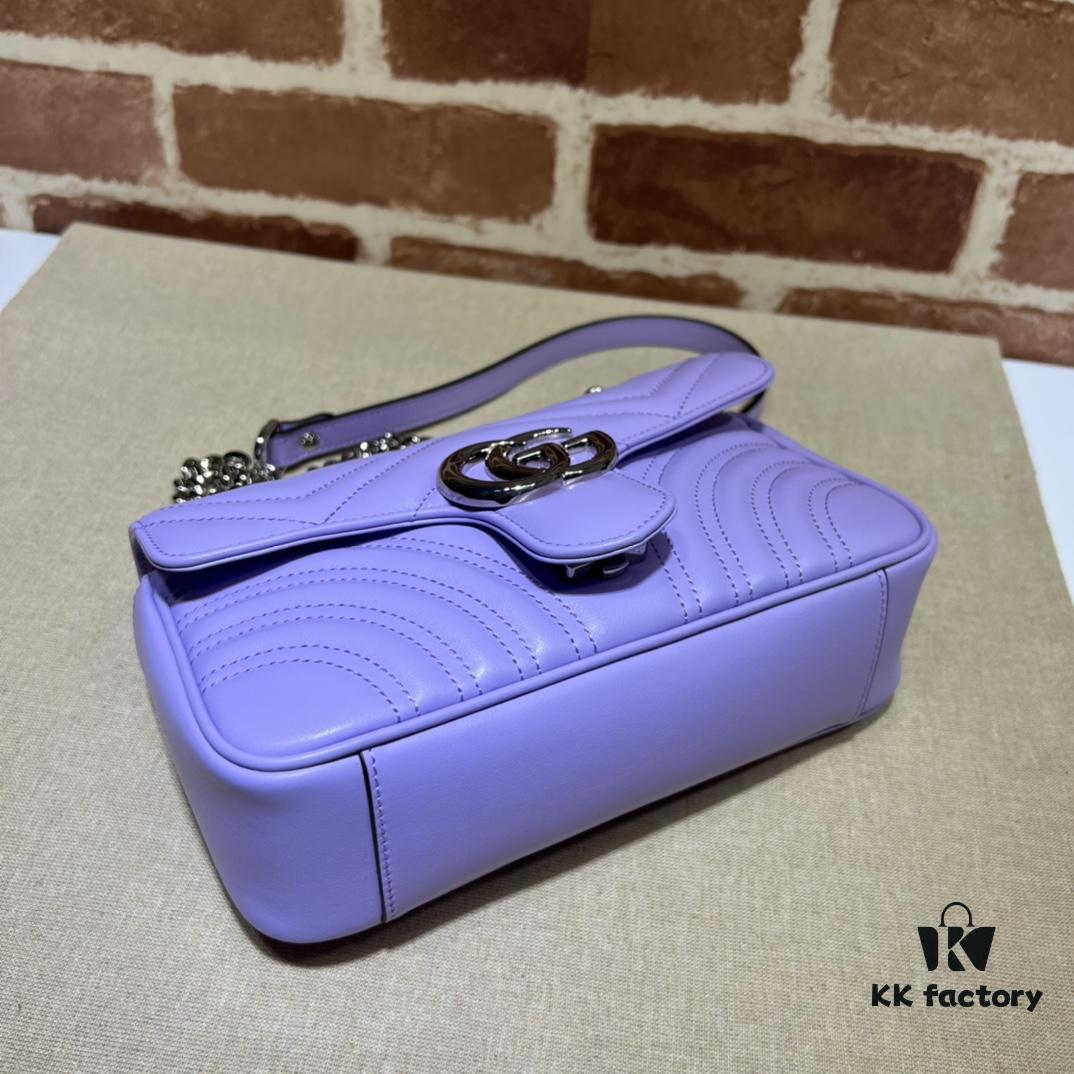 693091c96e68136f4d9a9bbe GUCCI Counter Quality, Top Original Single Item, Actual Photos! Model No. 446744 Light Purple, Size: 23cm (W) x 14cm (H) x 6cm (Side Width), In Stock and Ready to Ship