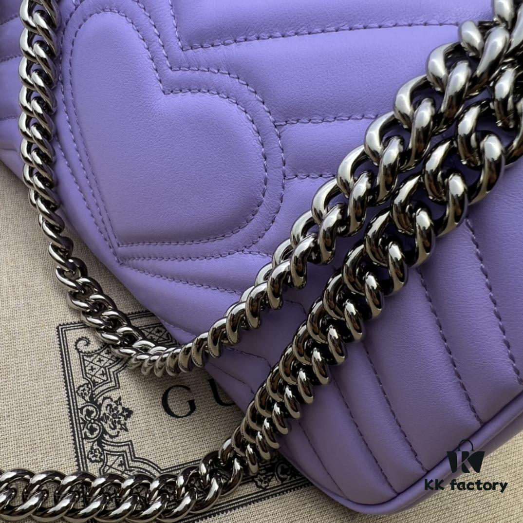 693091ce6e68136f4d9a9bc5 GUCCI Counter Quality, Top Original Single Item, Actual Photos! Model No. 446744 Light Purple, Size: 23cm (W) x 14cm (H) x 6cm (Side Width), In Stock and Ready to Ship