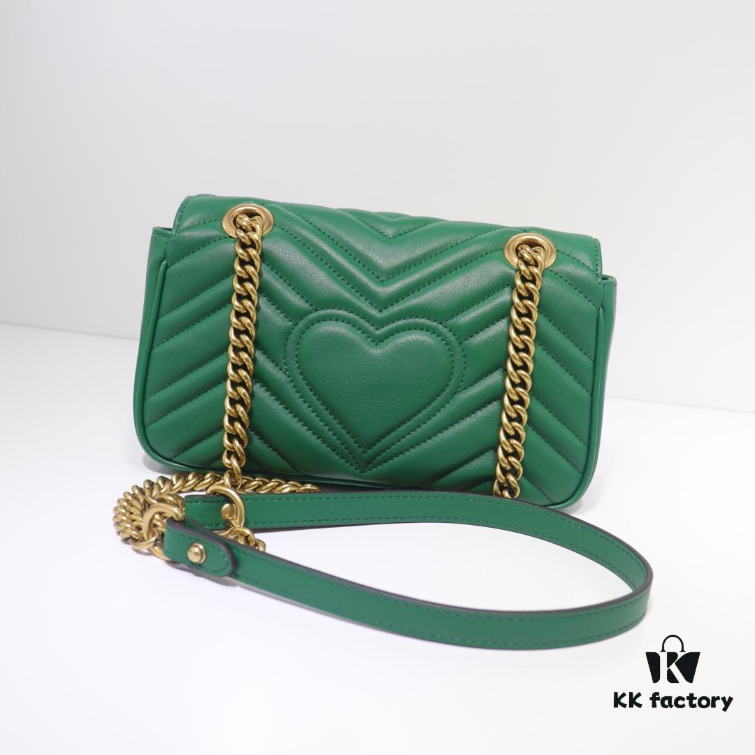 693091ce6e68136f4d9a9bc7 GUCCI New Arrival Cabinet Quality, Top Original Stock, Real Photos, Model No. 446744 Green, Size W23xH14xD6cm In Stock (Quality Upgraded)