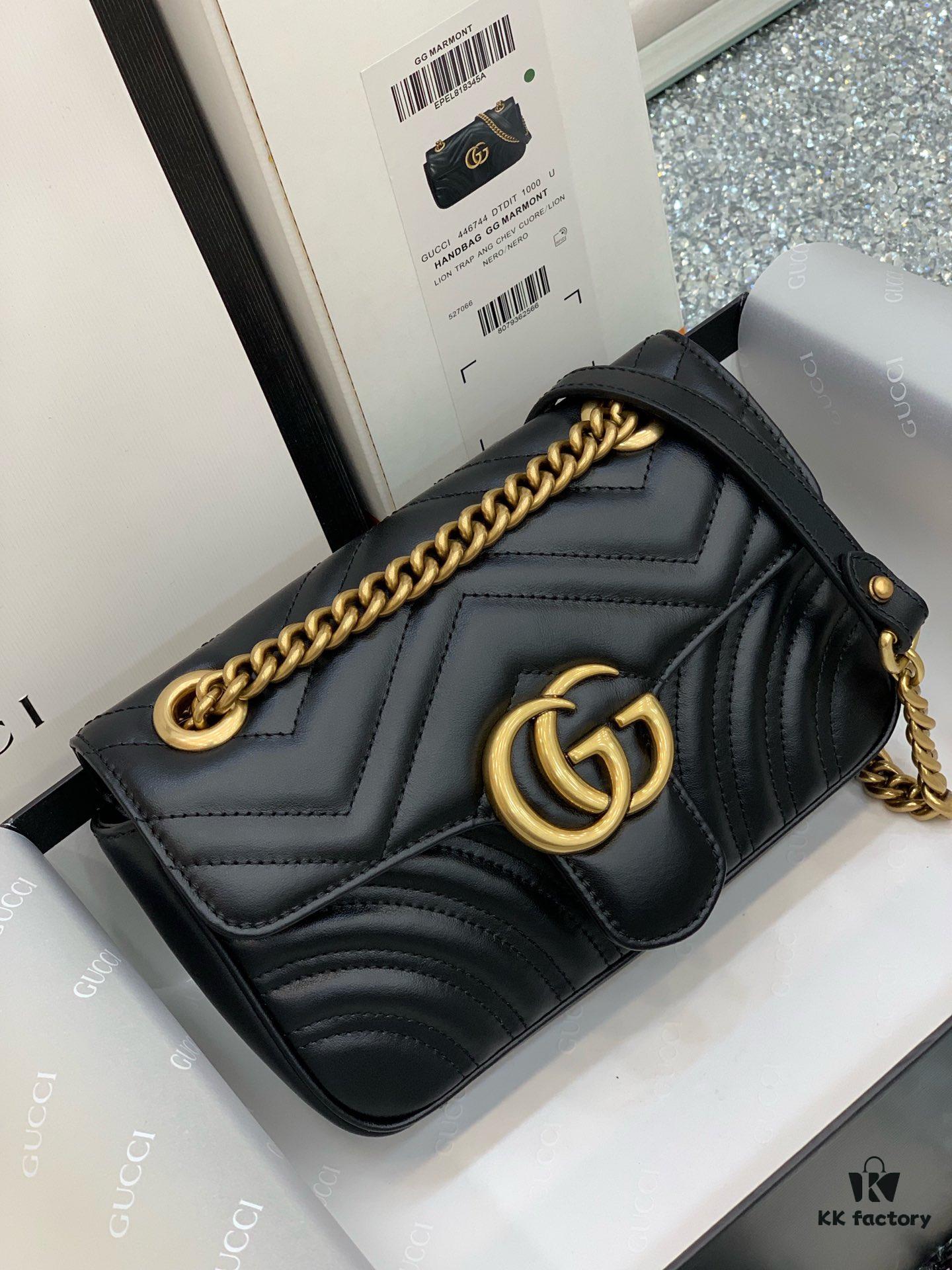 693091d96e68136f4d9a9bd8 Original Factory Leather 😀 GUCCI Italian Original Leather, Counter Quality, Real Product Photos. Model 446744 Black, Size: 22*13*6cm, In Stock