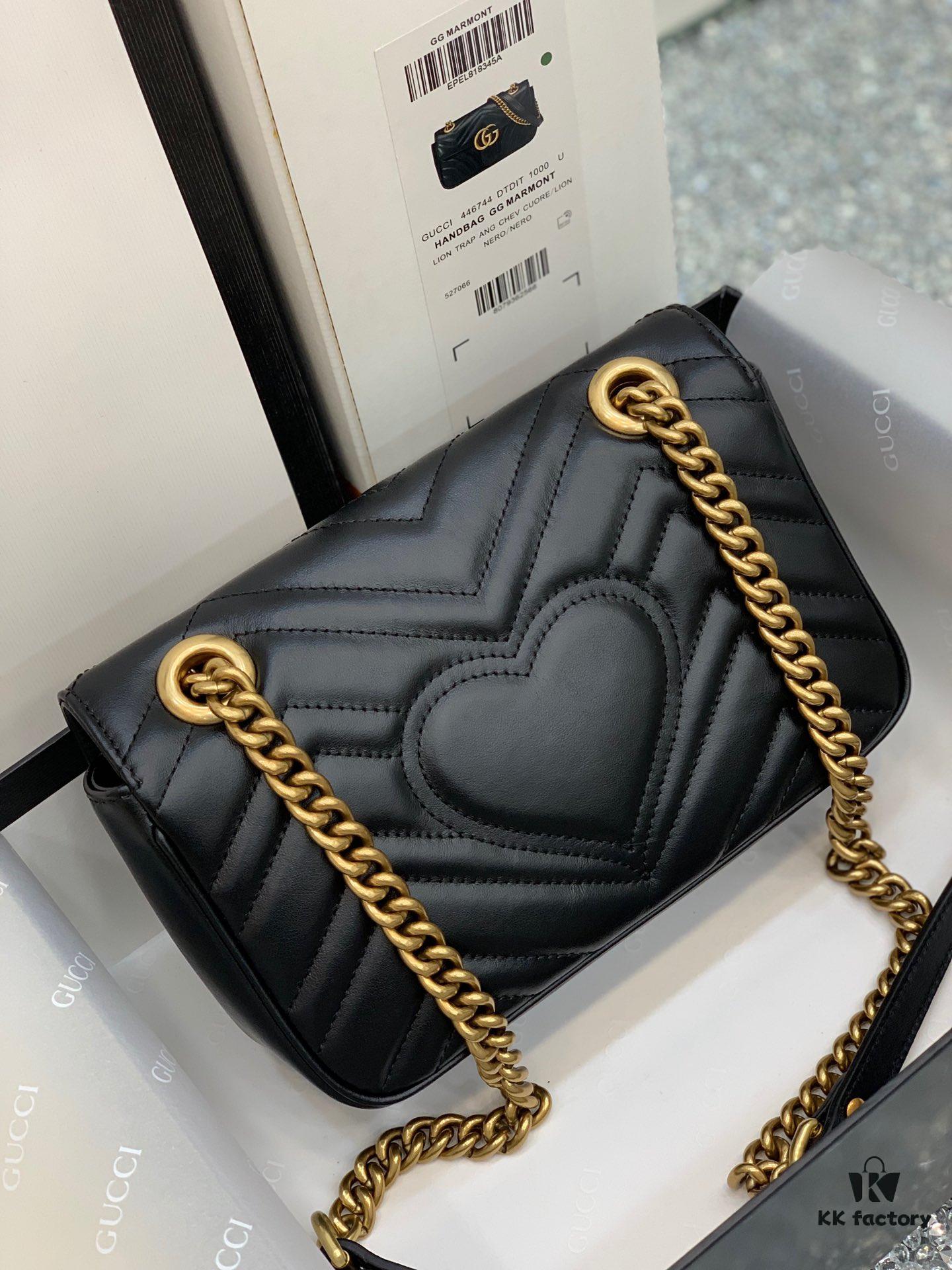 693091d96e68136f4d9a9bda Original Factory Leather 😀 GUCCI Italian Original Leather, Counter Quality, Real Product Photos. Model 446744 Black, Size: 22*13*6cm, In Stock
