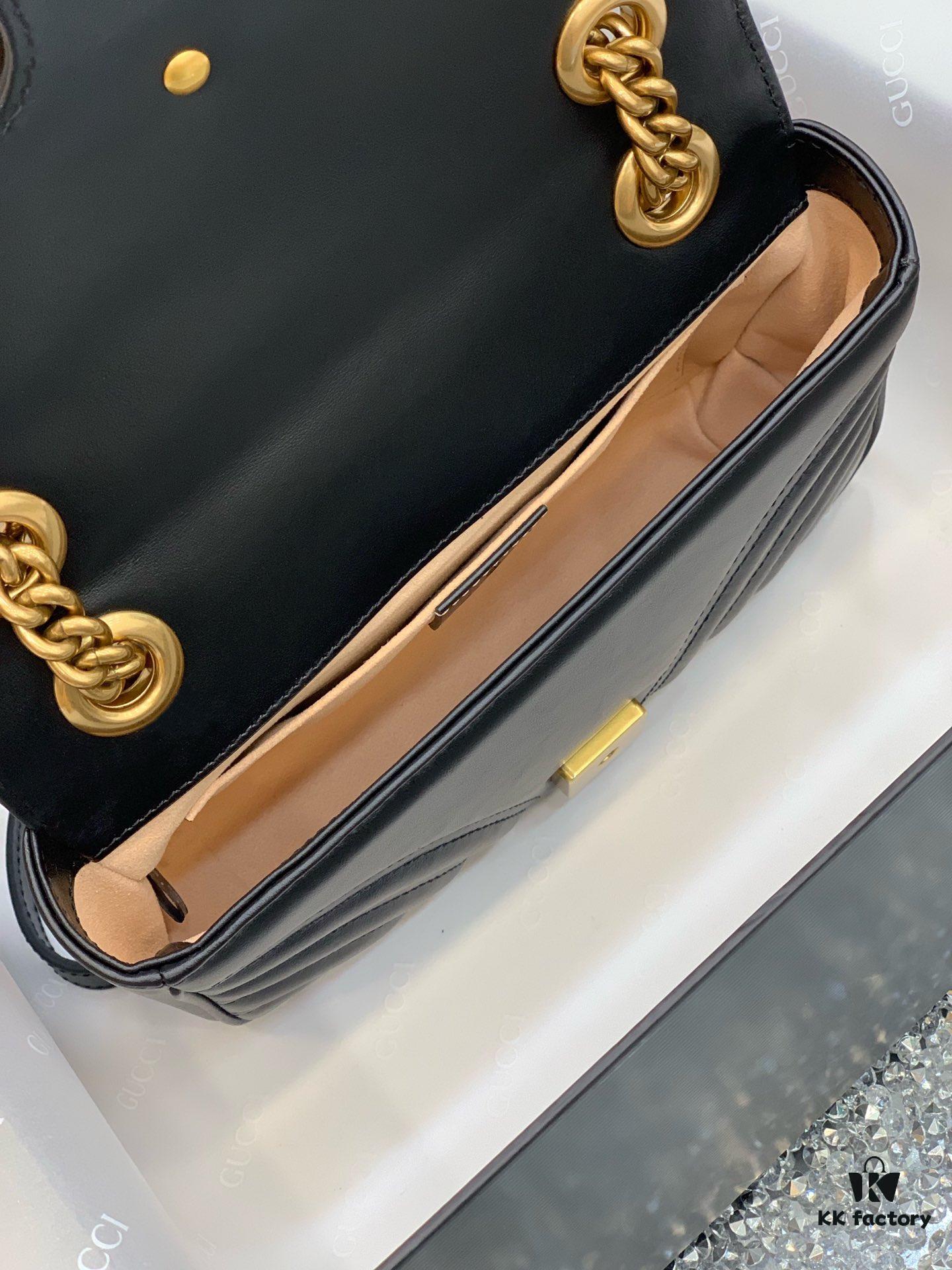693091dd6e68136f4d9a9bde Original Factory Leather 😀 GUCCI Italian Original Leather, Counter Quality, Real Product Photos. Model 446744 Black, Size: 22*13*6cm, In Stock