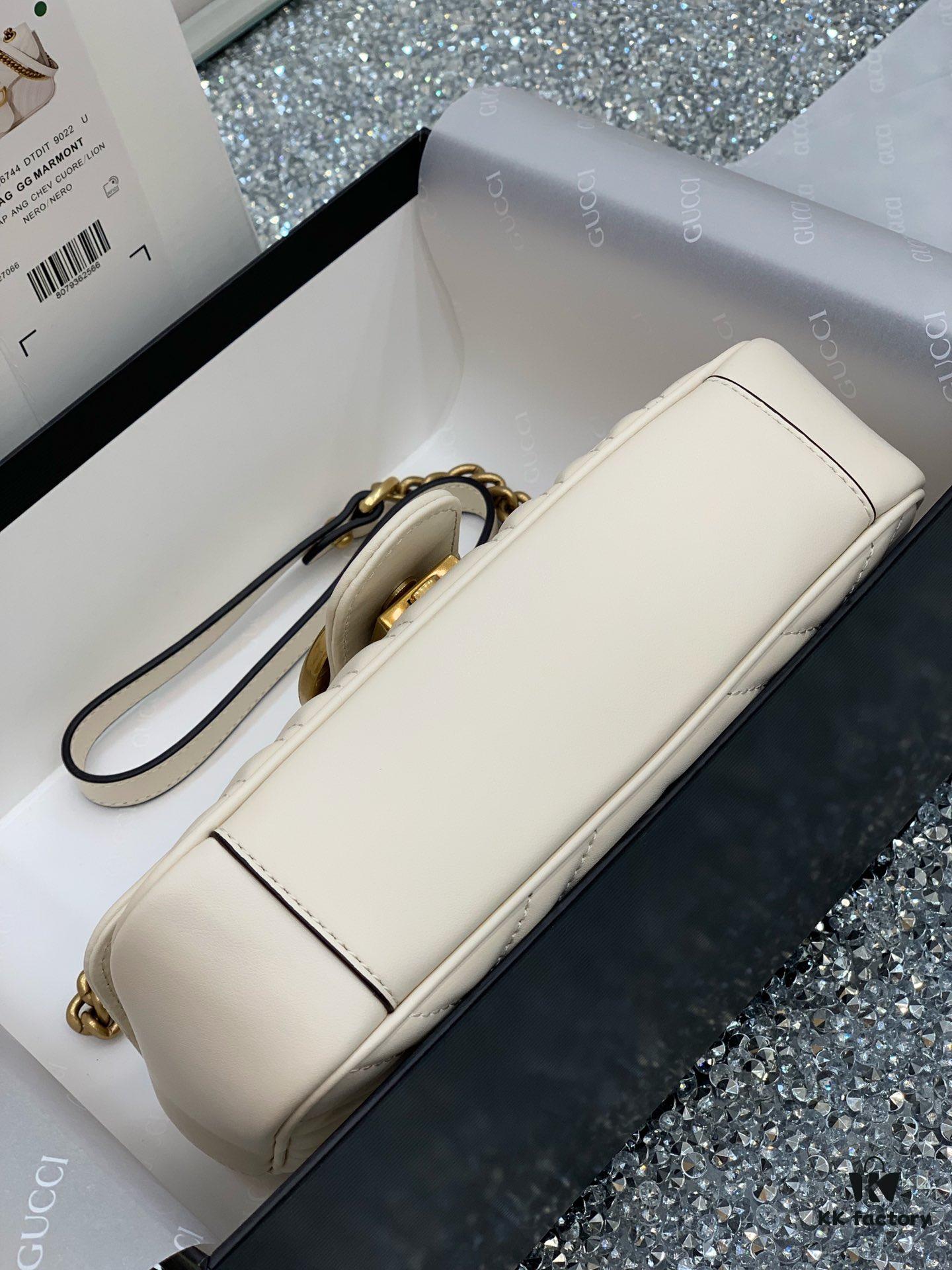 693091e06e68136f4d9a9be3 Original Factory Leather 😊 GUCCI Italian Original Leather, Counter Quality, Real Product Photos. Model 446744 White, Size: 22*13*6cm, In Stock