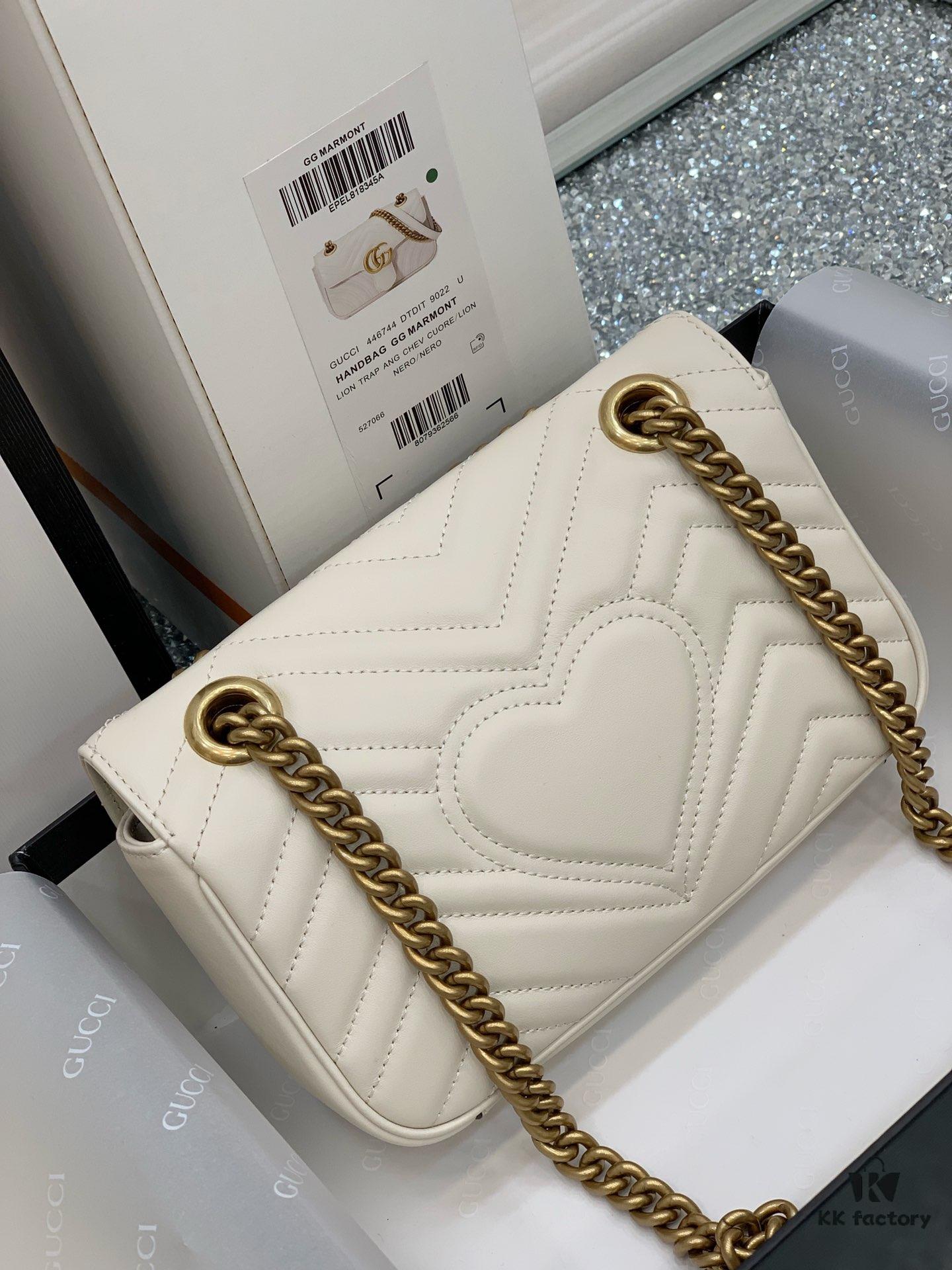 693091e16e68136f4d9a9be4 Original Factory Leather 😊 GUCCI Italian Original Leather, Counter Quality, Real Product Photos. Model 446744 White, Size: 22*13*6cm, In Stock