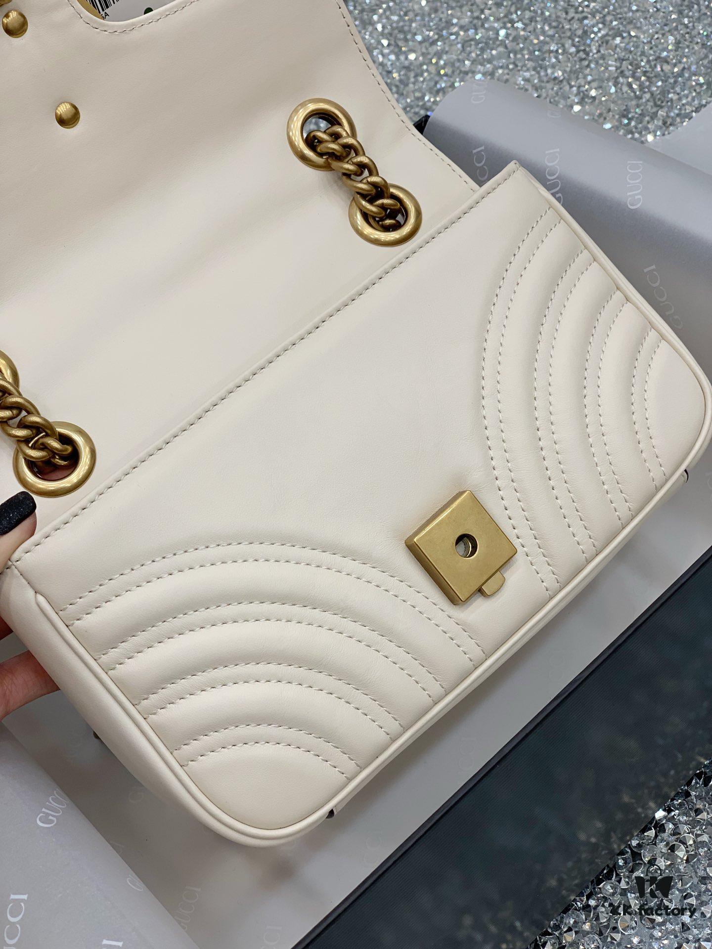 693091e36e68136f4d9a9be8 Original Factory Leather 😊 GUCCI Italian Original Leather, Counter Quality, Real Product Photos. Model 446744 White, Size: 22*13*6cm, In Stock