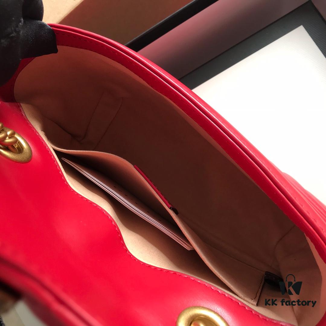 693091e66e68136f4d9a9bed Original Factory Leather 😊 GUCCI Italian Original Leather, Boutique Quality, Actual Photos. Model 446744 Bright Red, Size: 22*13*6cm, In Stock