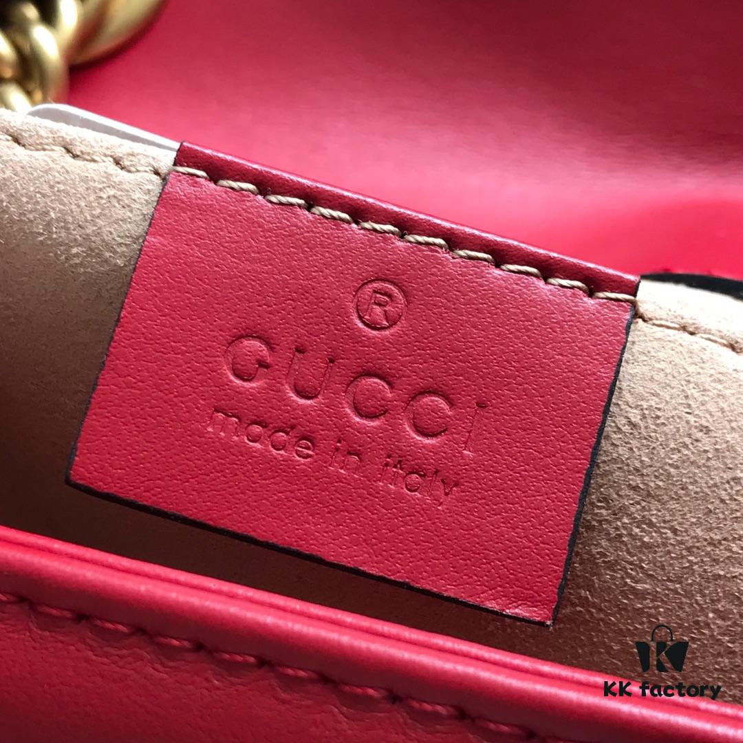 693091e76e68136f4d9a9bee Original Factory Leather 😊 GUCCI Italian Original Leather, Boutique Quality, Actual Photos. Model 446744 Bright Red, Size: 22*13*6cm, In Stock