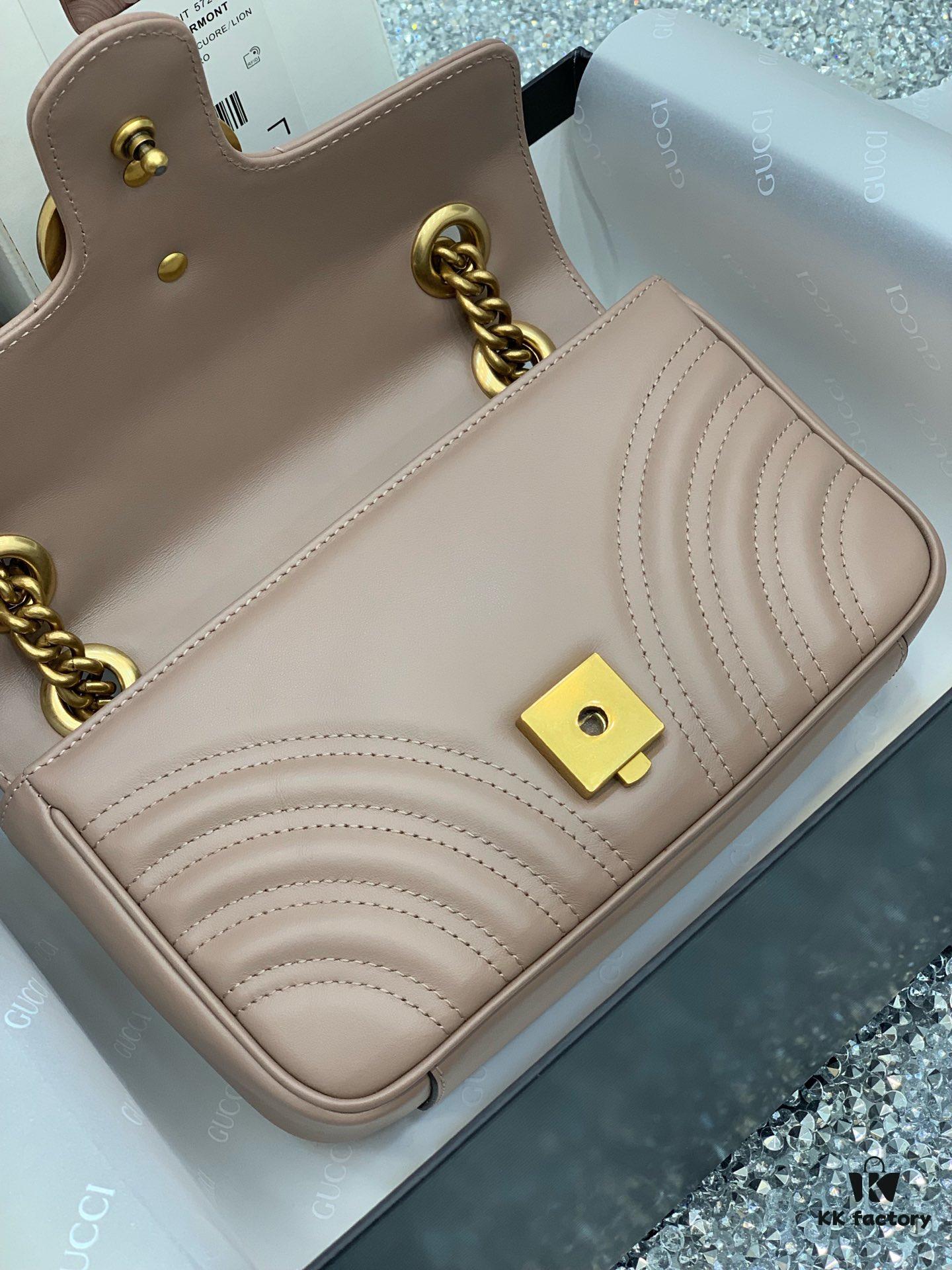 693091eb6e68136f4d9a9bf5 Original Factory Leather 😊 GUCCI Italian Original Leather, Counter Quality, Actual Photos, Model 446744 Milk Tea Color, Size: 22*13*6cm, In Stock
