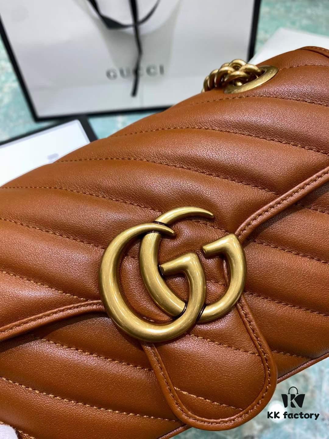 693091ef6e68136f4d9a9bfb Original Factory Leather 😀 GUCCI Italian Original Leather, Counter Quality, Actual Photos. Model 446744 Caramel Color, Size: 22*13*6cm, In Stock
