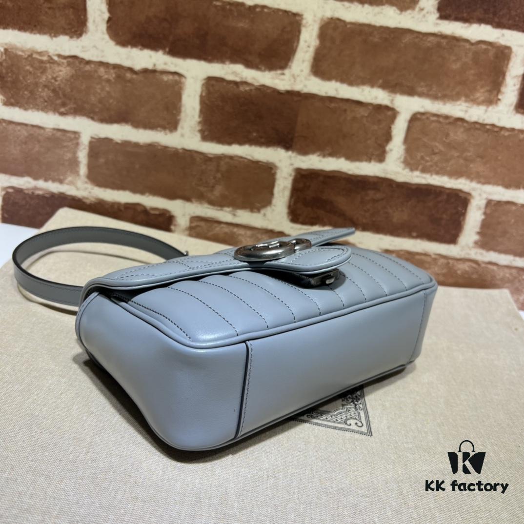 693091f36e68136f4d9a9c02 GUCCI New Arrival Cabinet Quality, Top Original Single Item, Actual Photos, Model No. 446744 Gray Checkered, Size W23xH14xD6cm, In Stock