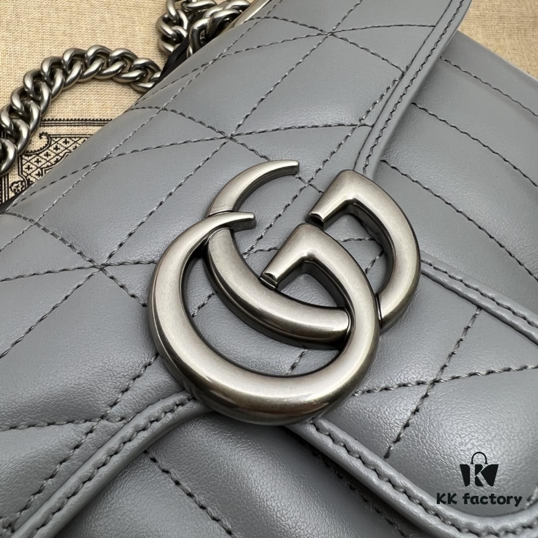 693091f36e68136f4d9a9c03 GUCCI New Arrival Cabinet Quality, Top Original Single Item, Actual Photos, Model No. 446744 Gray Checkered, Size W23xH14xD6cm, In Stock