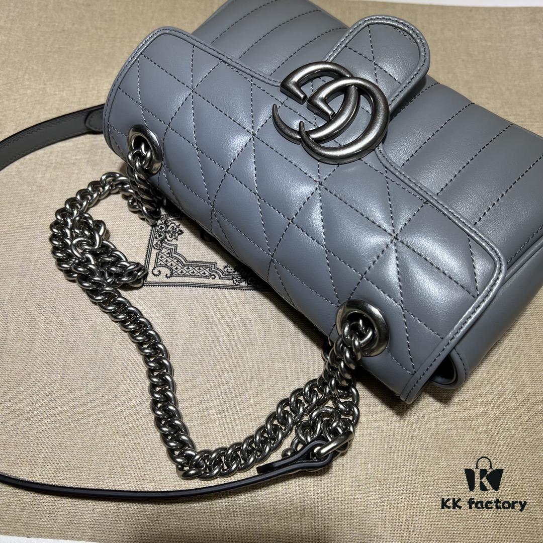 693091f56e68136f4d9a9c07 GUCCI New Arrival Cabinet Quality, Top Original Single Item, Actual Photos, Model No. 446744 Gray Checkered, Size W23xH14xD6cm, In Stock