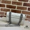 693091f76e68136f4d9a9c0a GUCCI New Arrival Cabinet Quality, Top Original Single Item, Actual Photos, Model No. 446744 White Checkered Pattern, Size W23xH14xD6cm, In Stock and Ready to Ship