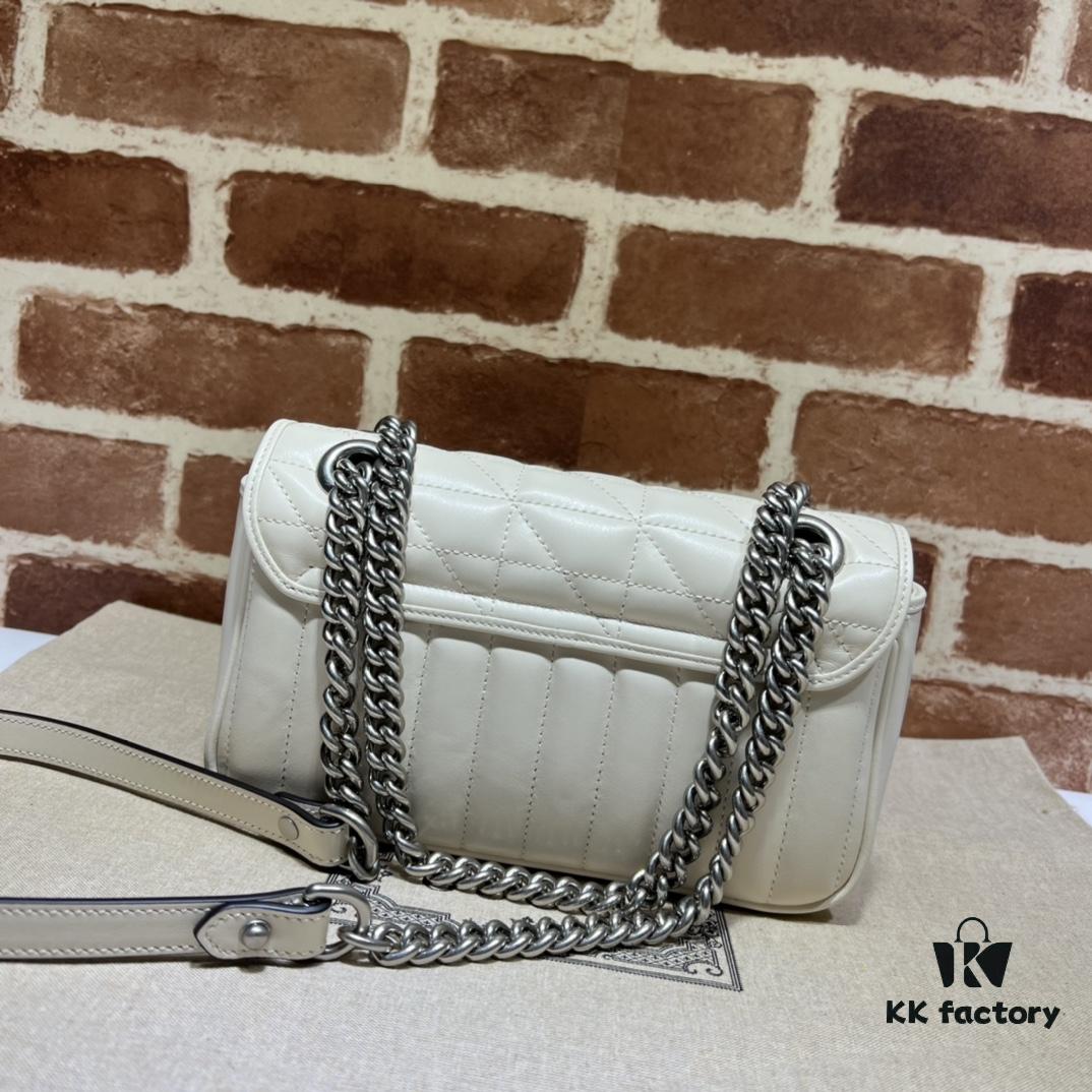 693091f76e68136f4d9a9c0a GUCCI New Arrival Cabinet Quality, Top Original Single Item, Actual Photos, Model No. 446744 White Checkered Pattern, Size W23xH14xD6cm, In Stock and Ready to Ship