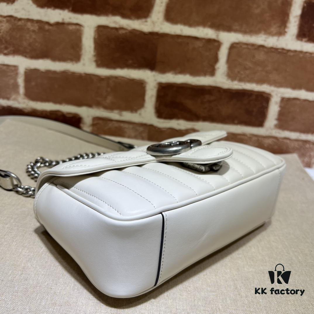 693091f76e68136f4d9a9c0b GUCCI New Arrival Cabinet Quality, Top Original Single Item, Actual Photos, Model No. 446744 White Checkered Pattern, Size W23xH14xD6cm, In Stock and Ready to Ship