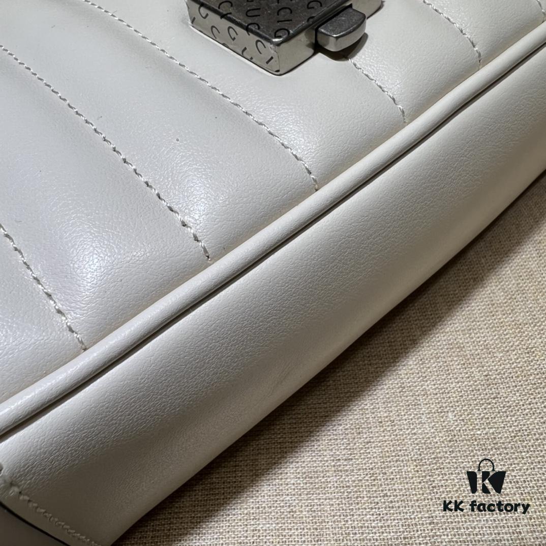 693091f96e68136f4d9a9c0c GUCCI New Arrival Cabinet Quality, Top Original Single Item, Actual Photos, Model No. 446744 White Checkered Pattern, Size W23xH14xD6cm, In Stock and Ready to Ship