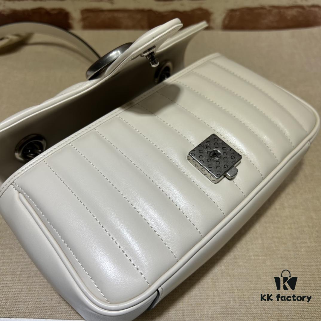 693091fa6e68136f4d9a9c0f GUCCI New Arrival Cabinet Quality, Top Original Single Item, Actual Photos, Model No. 446744 White Checkered Pattern, Size W23xH14xD6cm, In Stock and Ready to Ship