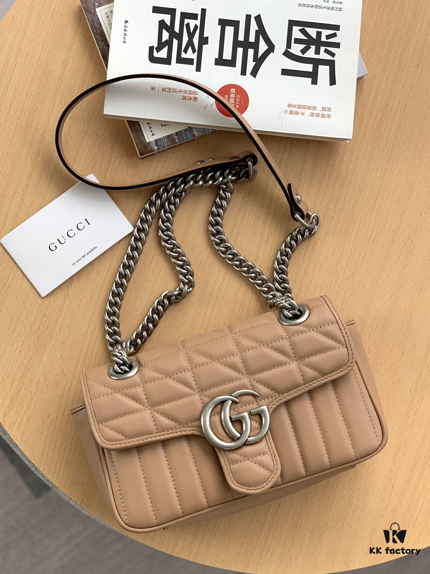 693092026e68136f4d9a9c1c GUCCI New Arrival Cabinet Quality, Top Original Single Item, Actual Photos, Model No. 446744 Rose Beige Checkered Pattern, Size W23xH14xD6cm, In Stock Ready to Ship