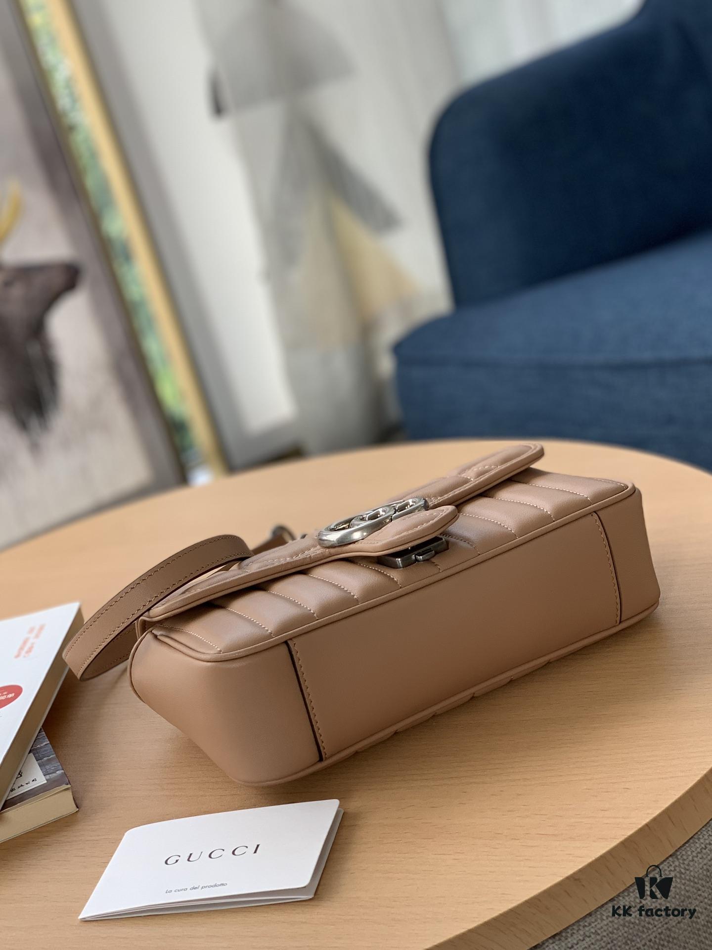 693092036e68136f4d9a9c1d GUCCI New Arrival Cabinet Quality, Top Original Single Item, Actual Photos, Model No. 446744 Rose Beige Checkered Pattern, Size W23xH14xD6cm, In Stock Ready to Ship