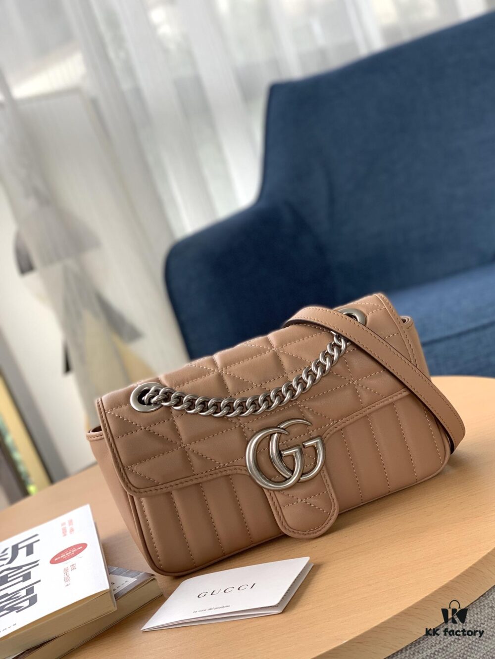 693092066e68136f4d9a9c24 GUCCI New Arrival Cabinet Quality, Top Original Single Item, Actual Photos, Model No. 446744 Rose Beige Checkered Pattern, Size W23xH14xD6cm, In Stock Ready to Ship