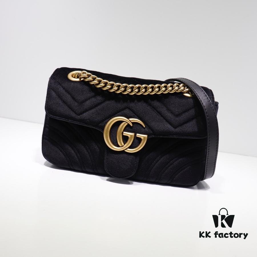 6930920e6e68136f4d9a9c31 GUCCI New Arrival Cabinet Quality, Top Original Single Item, Actual Photos, Model No. 446744 Grey Velvet, Size W23xH14xD6cm, In Stock