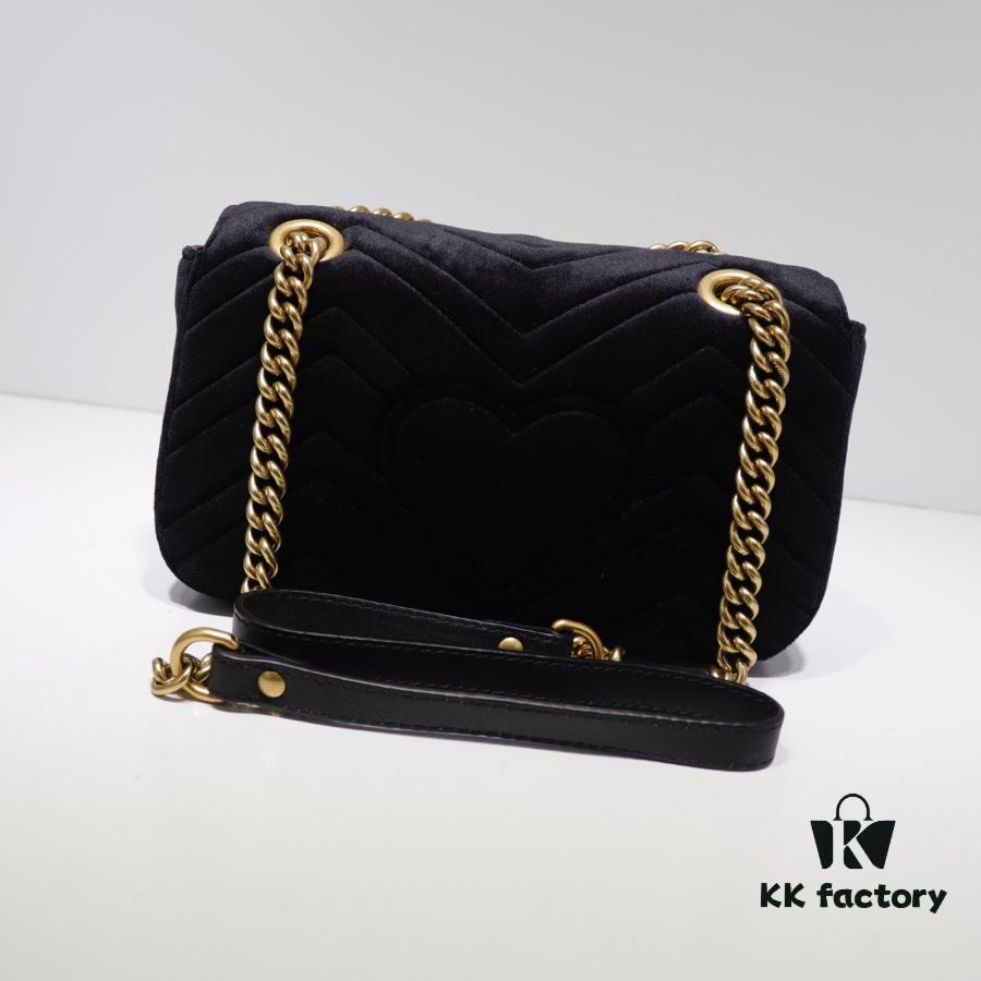 693092106e68136f4d9a9c36 GUCCI New Arrival Cabinet Quality, Top Original Single Item, Actual Photos, Model No. 446744 Grey Velvet, Size W23xH14xD6cm, In Stock