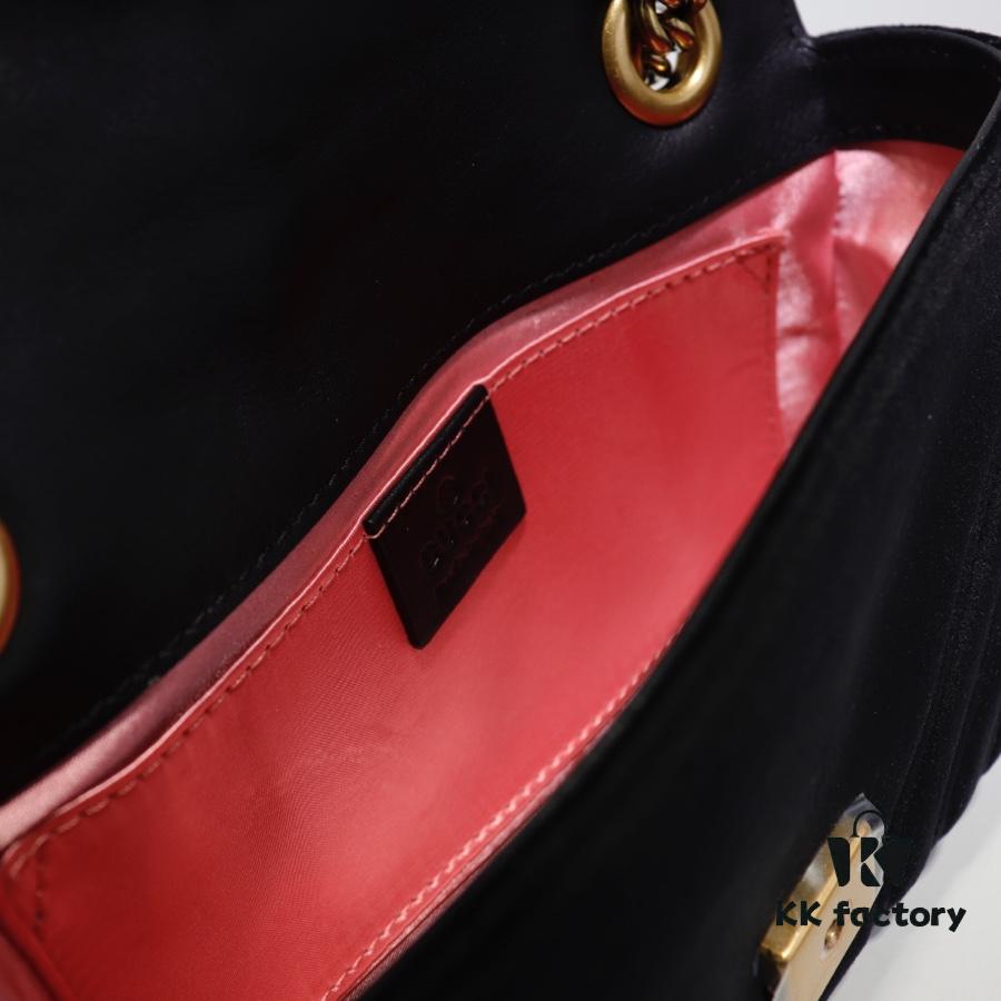 693092126e68136f4d9a9c39 GUCCI New Arrival Cabinet Quality, Top Original Single Item, Actual Photos, Model No. 446744 Grey Velvet, Size W23xH14xD6cm, In Stock