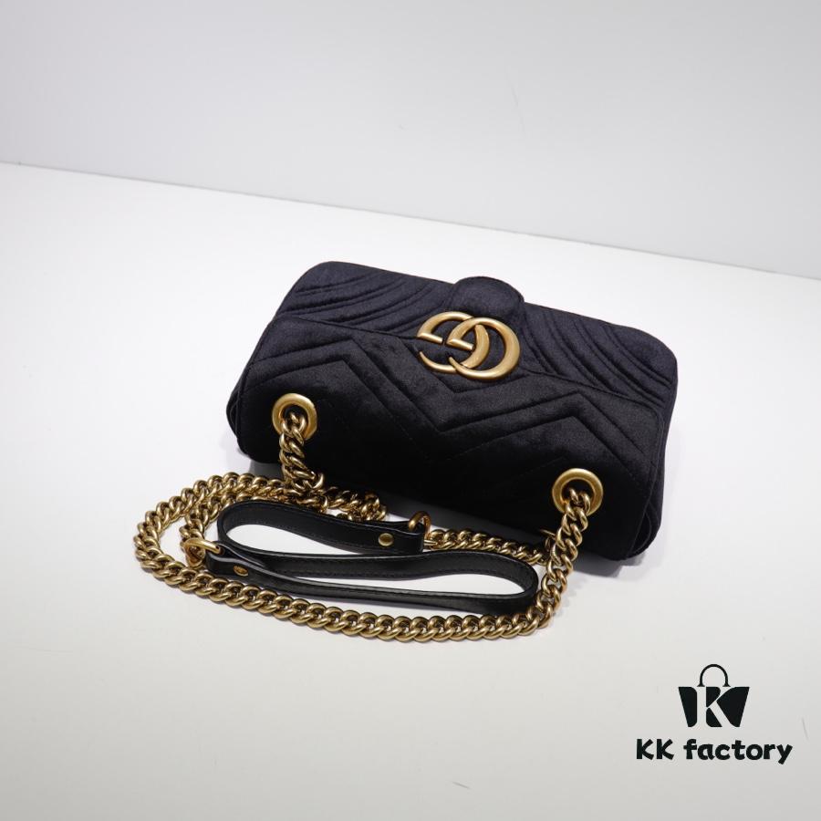 693092126e68136f4d9a9c3a GUCCI New Arrival Cabinet Quality, Top Original Single Item, Actual Photos, Model No. 446744 Grey Velvet, Size W23xH14xD6cm, In Stock