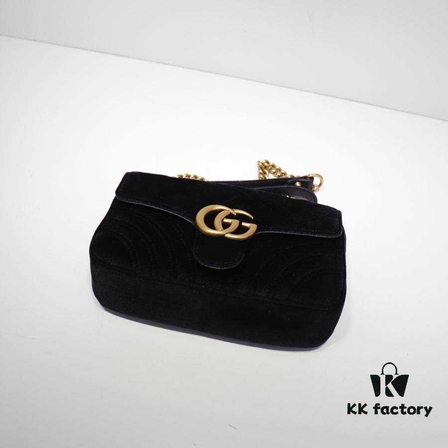 693092136e68136f4d9a9c3b GUCCI New Arrival Cabinet Quality, Top Original Single Item, Actual Photos, Model No. 446744 Grey Velvet, Size W23xH14xD6cm, In Stock