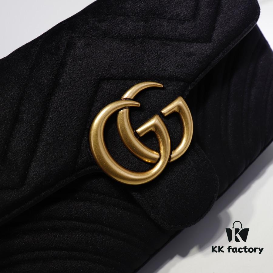 693092146e68136f4d9a9c3c GUCCI New Arrival Cabinet Quality, Top Original Single Item, Actual Photos, Model No. 446744 Grey Velvet, Size W23xH14xD6cm, In Stock