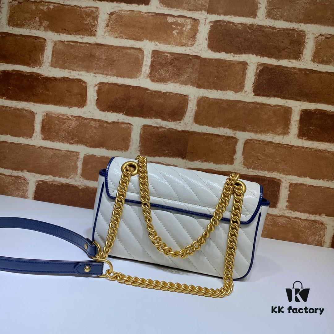 6930921a6e68136f4d9a9c48 GUCCI New Arrival High-Quality Authentic Stock, Top-Tier Original Order Item, Real Photo! White and Blue 446744, Size: 23 x 14 x 6 cm