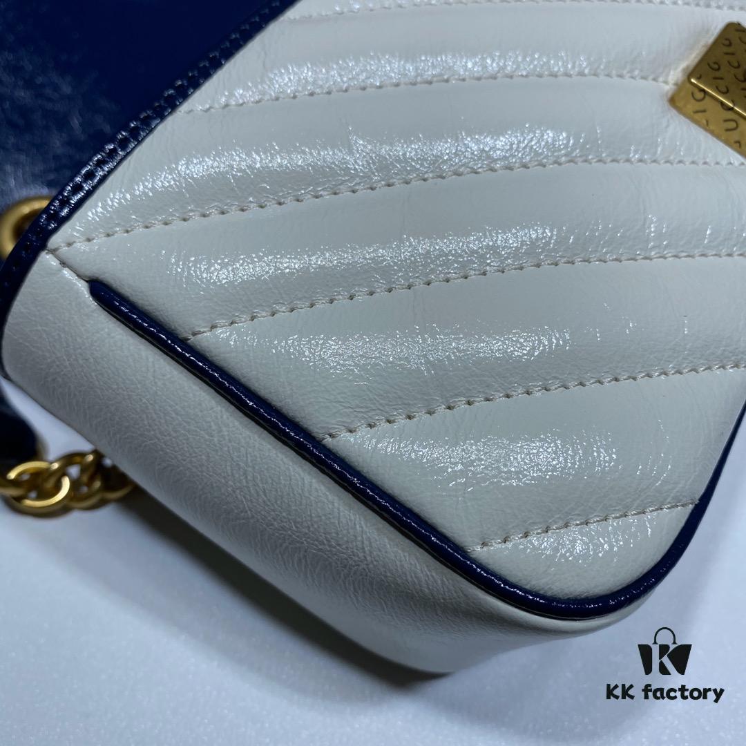 6930921b6e68136f4d9a9c4c GUCCI New Arrival High-Quality Authentic Stock, Top-Tier Original Order Item, Real Photo! White and Blue 446744, Size: 23 x 14 x 6 cm