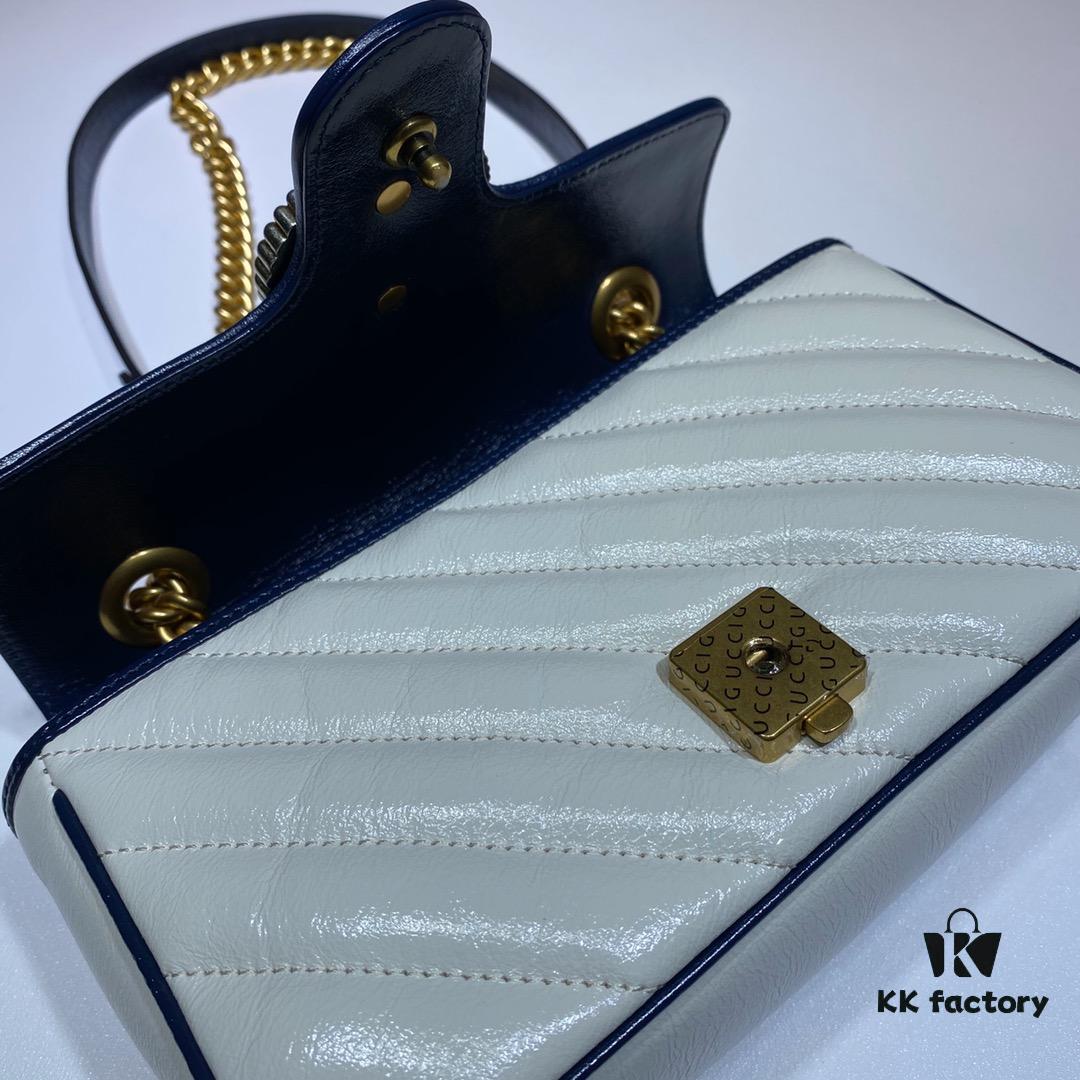 6930921b6e68136f4d9a9c4d GUCCI New Arrival High-Quality Authentic Stock, Top-Tier Original Order Item, Real Photo! White and Blue 446744, Size: 23 x 14 x 6 cm